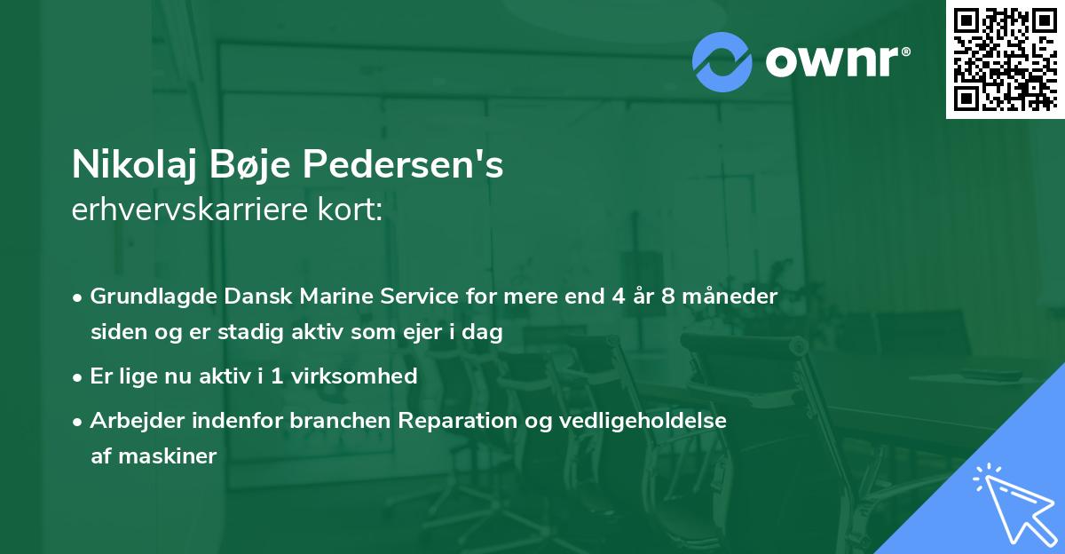 Nikolaj Bøje Pedersen's erhvervskarriere kort