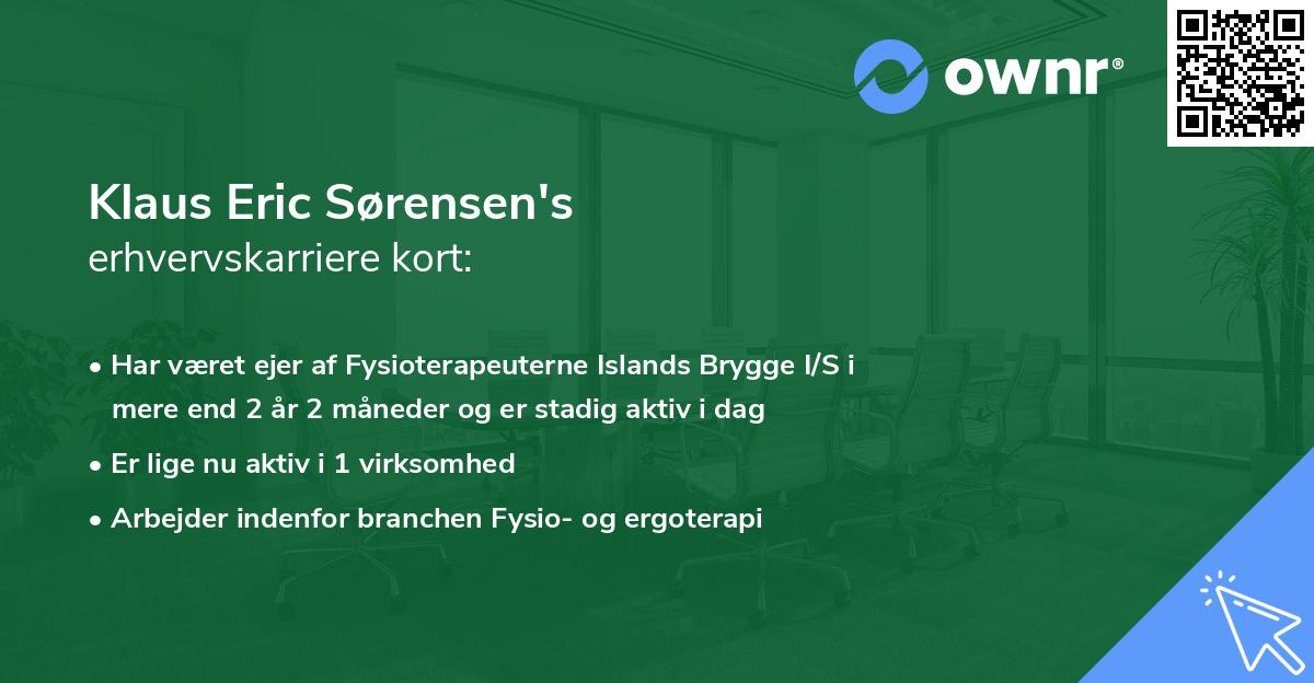 Klaus Eric Sørensen's erhvervskarriere kort