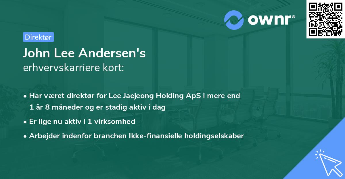 John Lee Andersen's erhvervskarriere kort