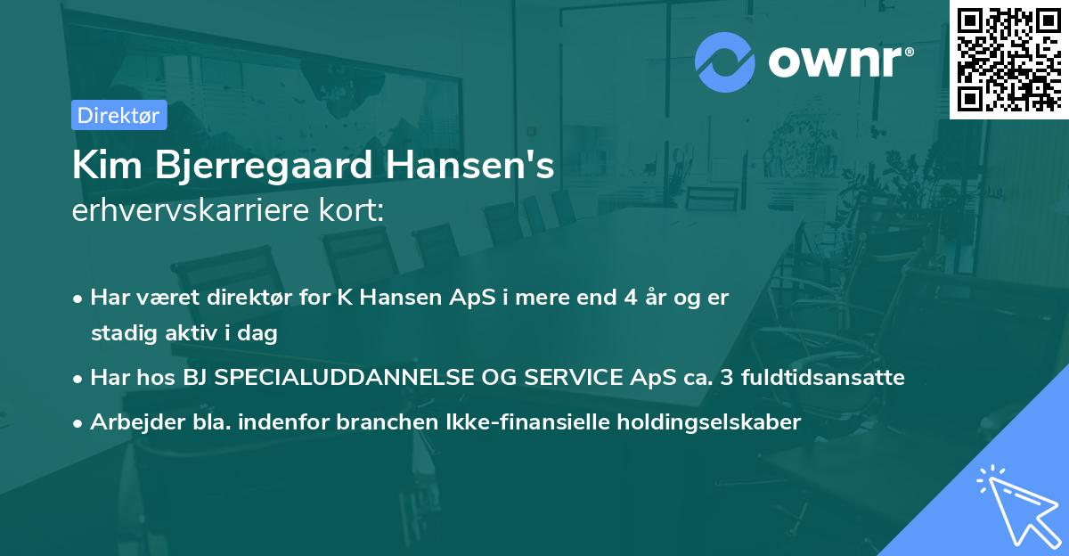 Kim Bjerregaard Hansen's erhvervskarriere kort