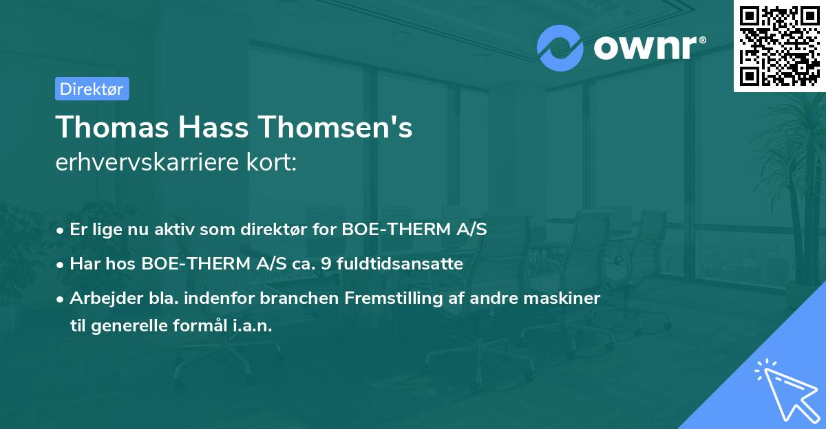 Thomas Hass Thomsen's erhvervskarriere kort