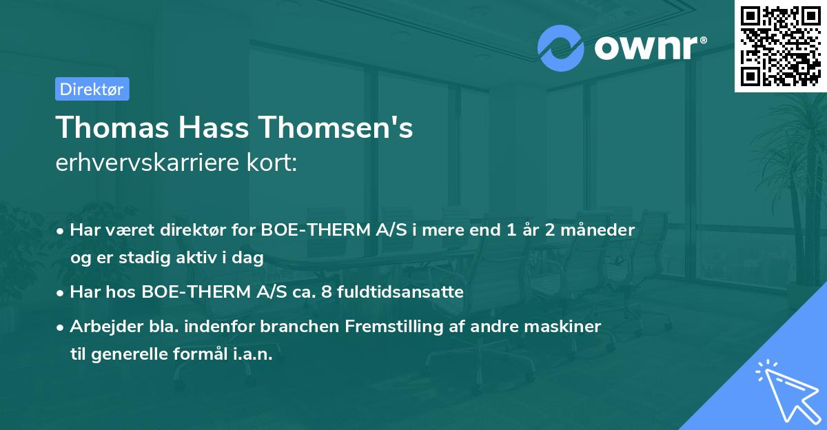 Thomas Hass Thomsen's erhvervskarriere kort