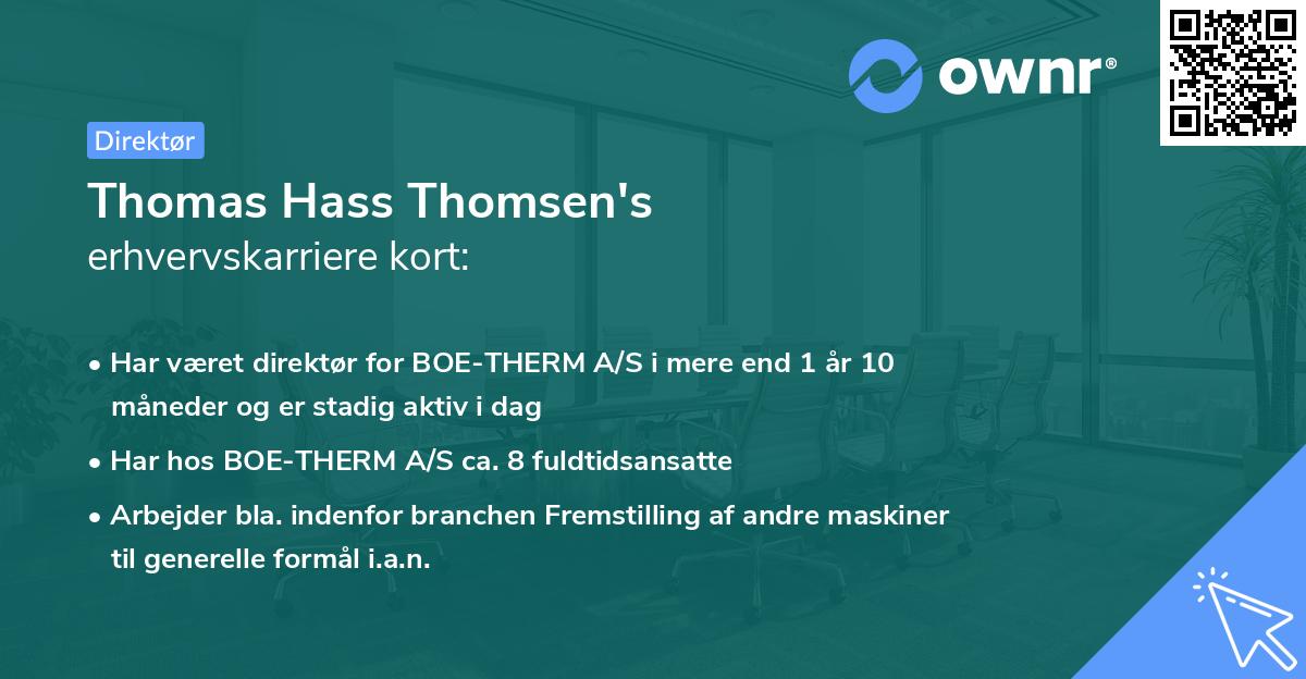 Thomas Hass Thomsen's erhvervskarriere kort