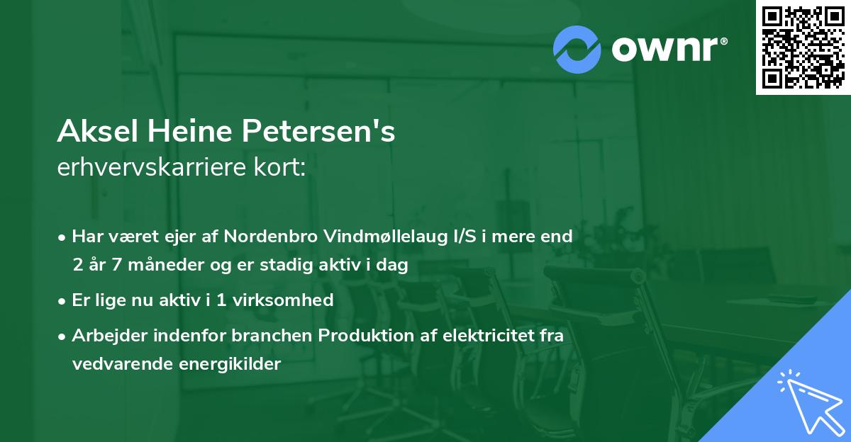 Aksel Heine Petersen's erhvervskarriere kort