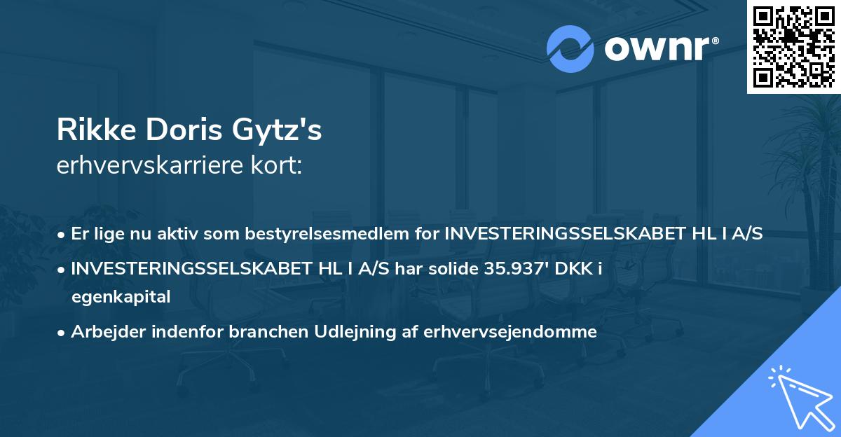 Rikke Doris Gytz's erhvervskarriere kort