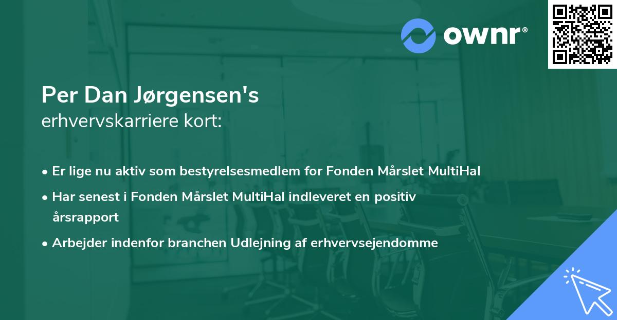 Per Dan Jørgensen's erhvervskarriere kort