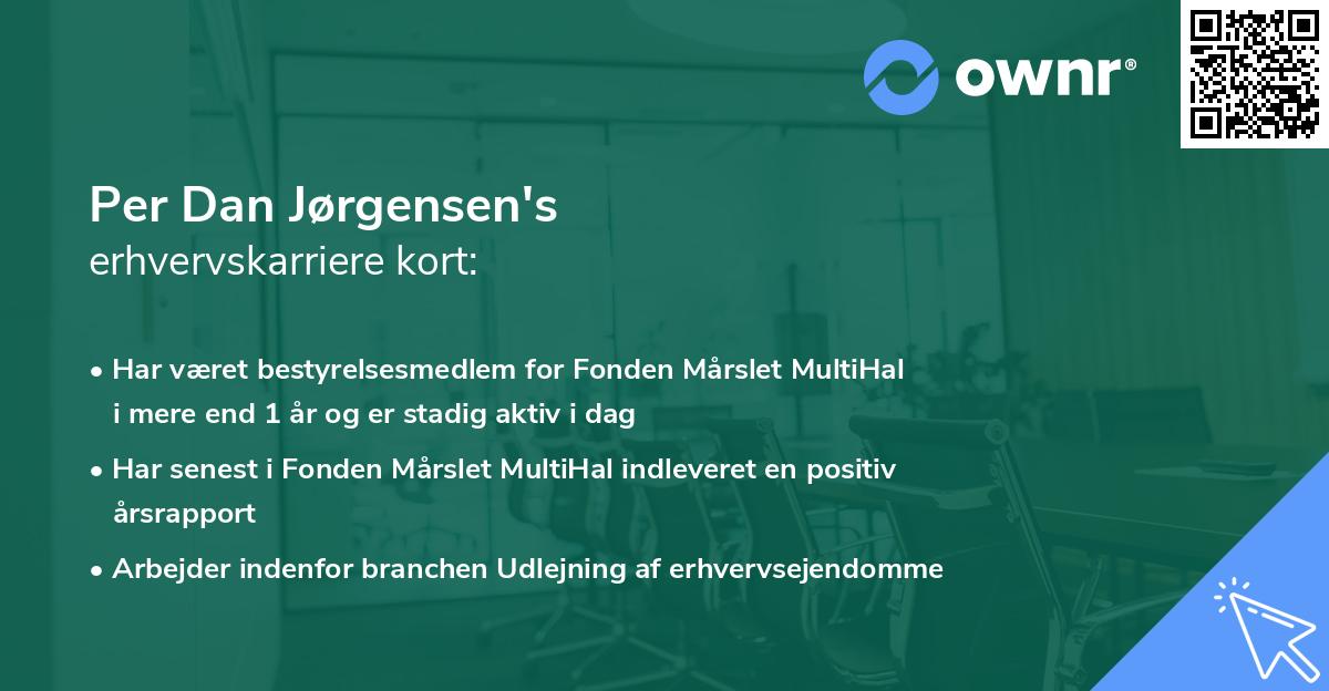 Per Dan Jørgensen's erhvervskarriere kort