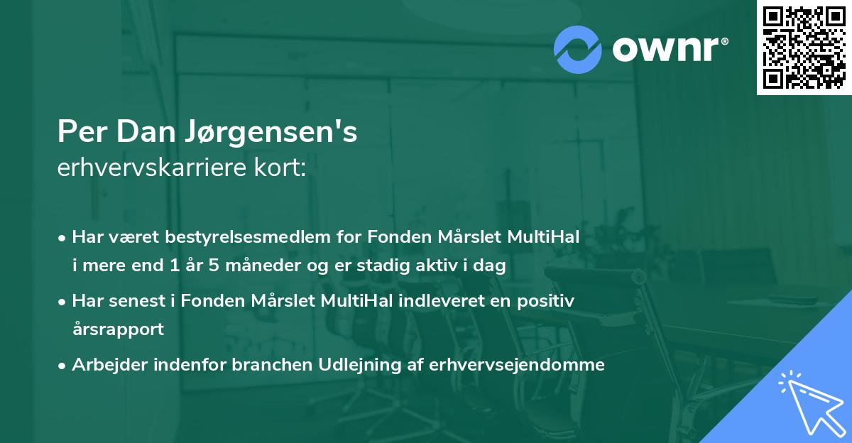 Per Dan Jørgensen's erhvervskarriere kort