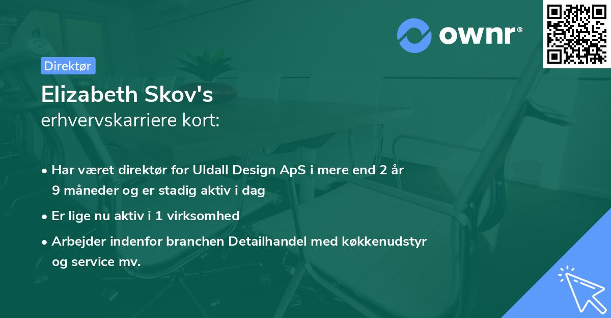 Elizabeth Skov's erhvervskarriere kort
