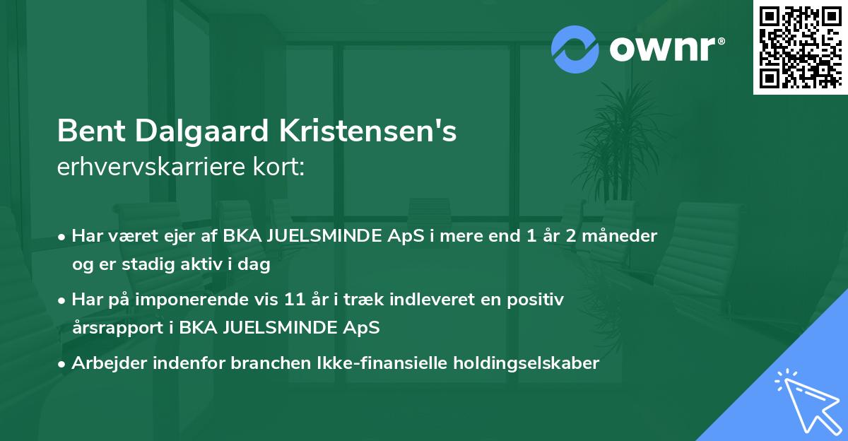 Bent Dalgaard Kristensen's erhvervskarriere kort