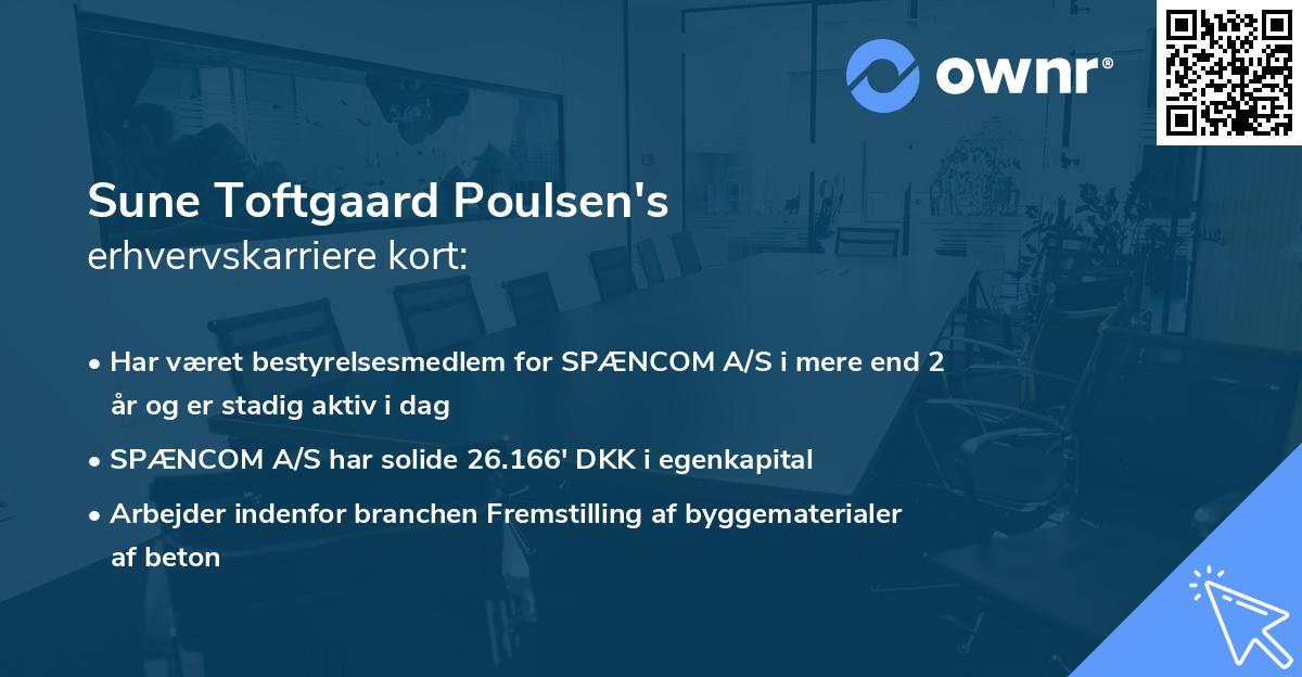 Sune Toftgaard Poulsen's erhvervskarriere kort