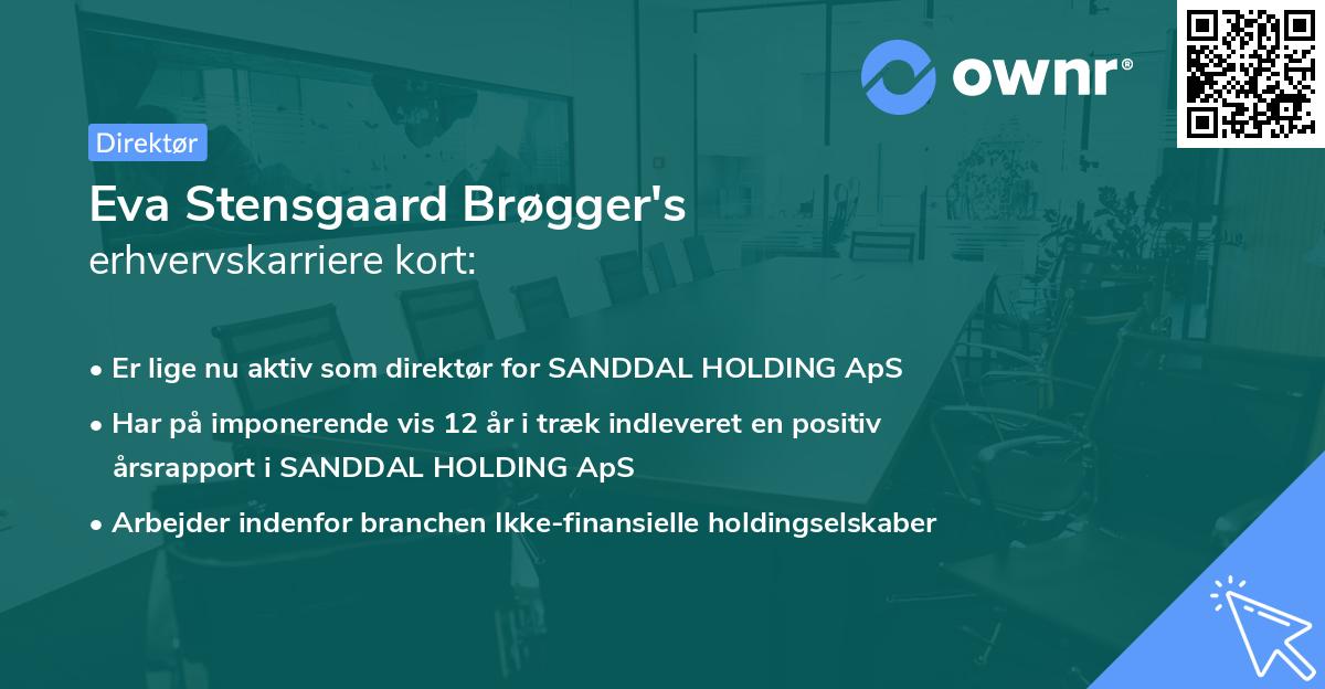 Eva Stensgaard Brøgger's erhvervskarriere kort
