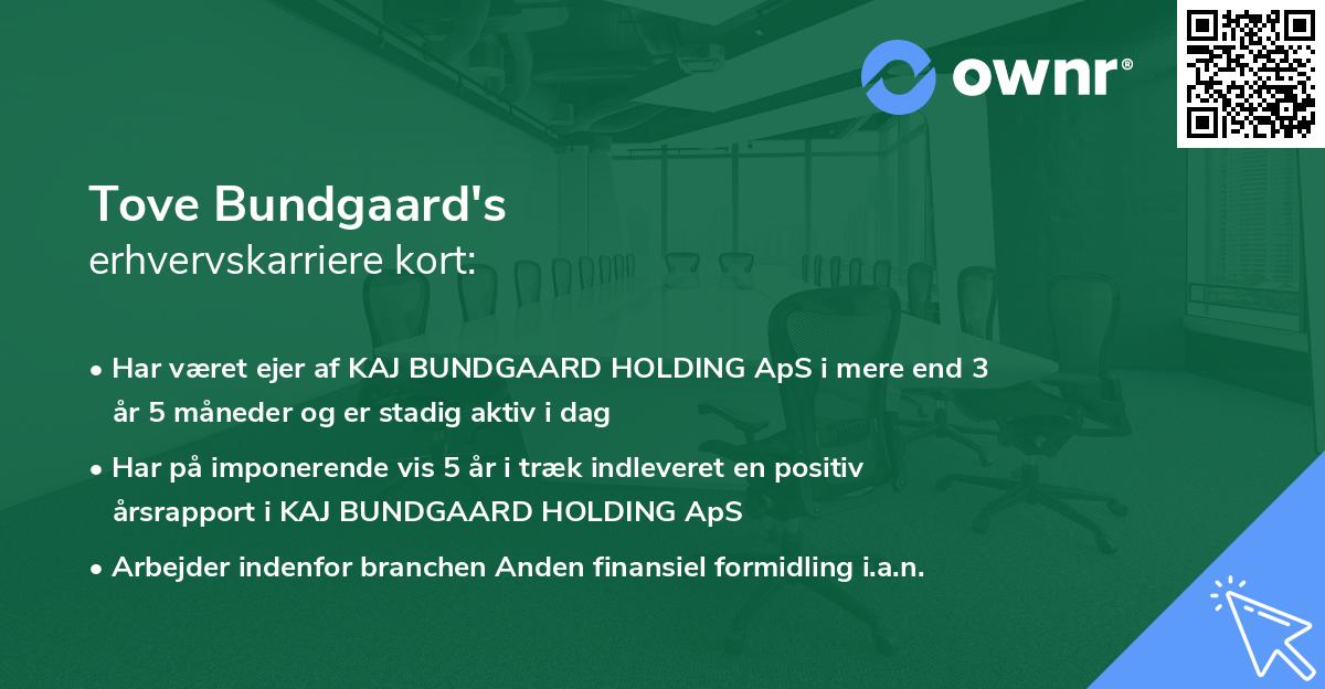 Tove Bundgaard's erhvervskarriere kort