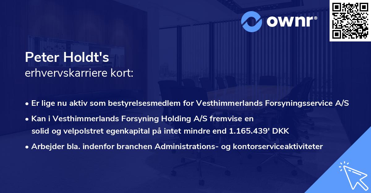 Peter Holdt's erhvervskarriere kort