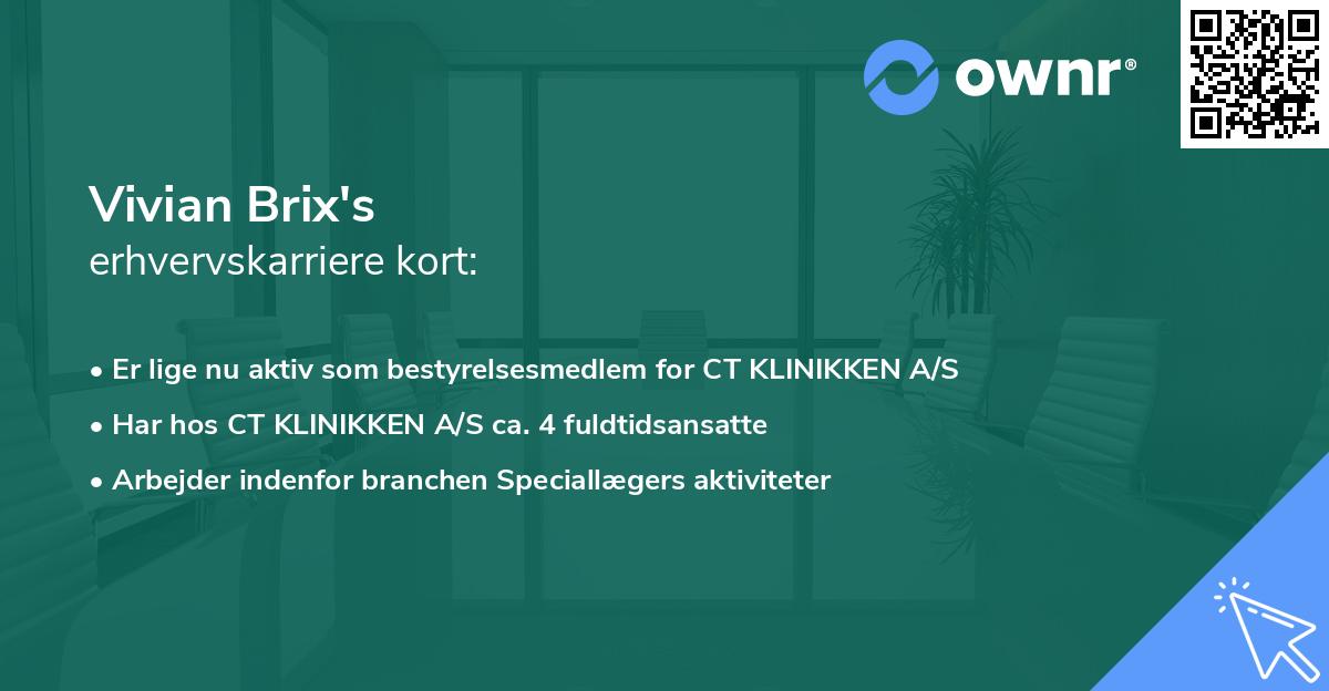 Vivian Brix's erhvervskarriere kort