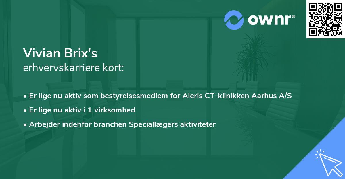 Vivian Brix's erhvervskarriere kort