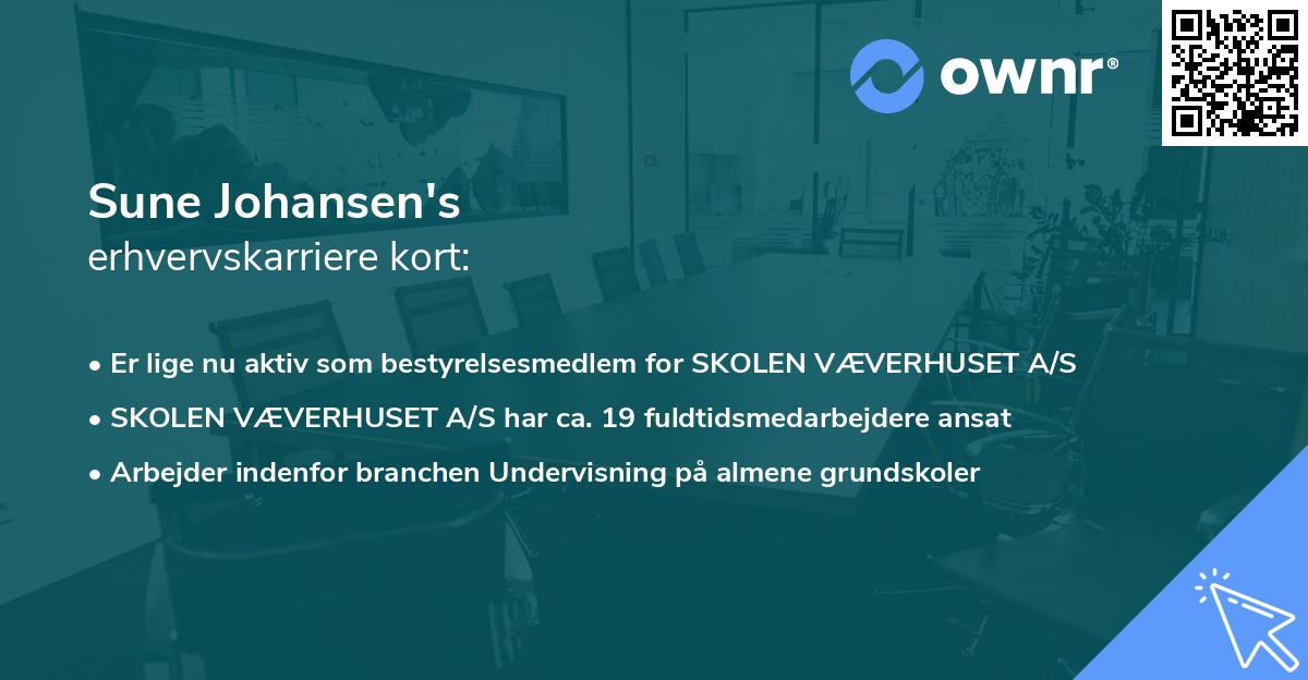 Sune Johansen's erhvervskarriere kort