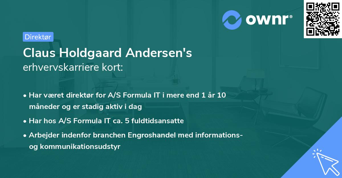 Claus Holdgaard Andersen's erhvervskarriere kort
