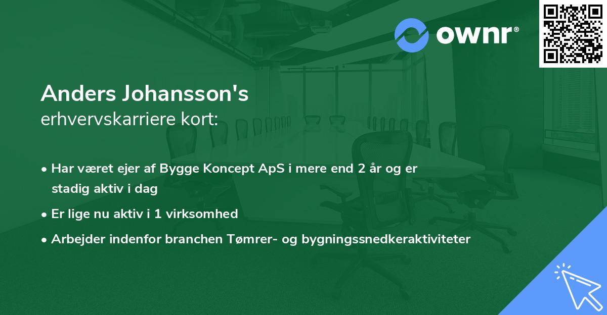 Anders Johansson's erhvervskarriere kort