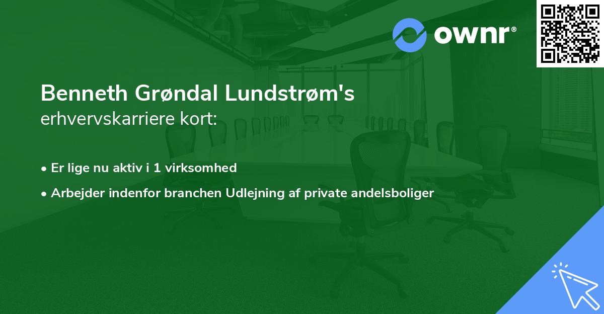 Benneth Grøndal Lundstrøm's erhvervskarriere kort