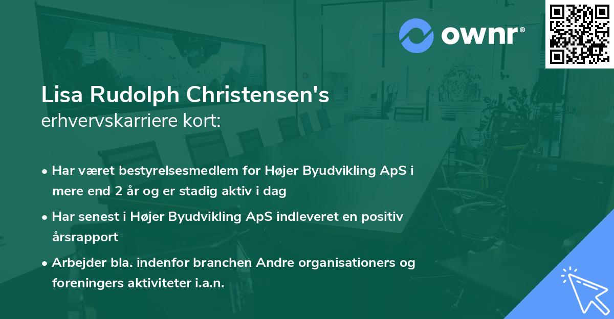 Lisa Rudolph Christensen's erhvervskarriere kort