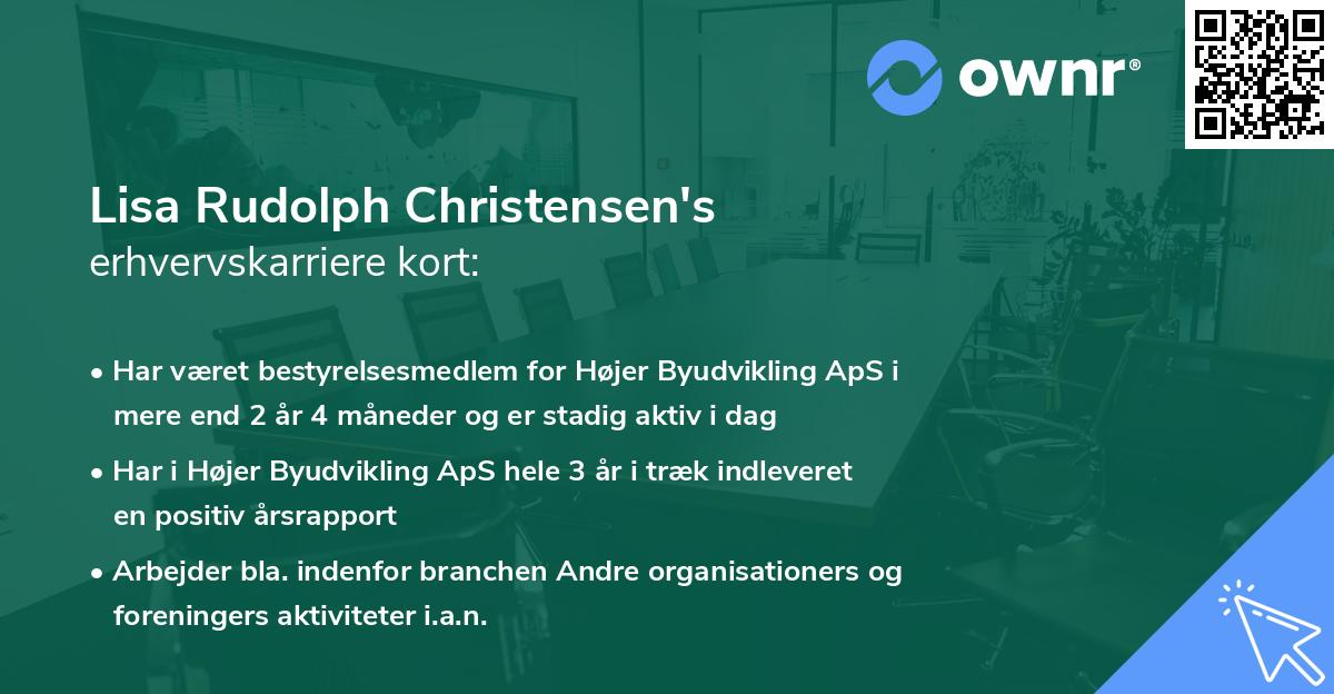 Lisa Rudolph Christensen's erhvervskarriere kort