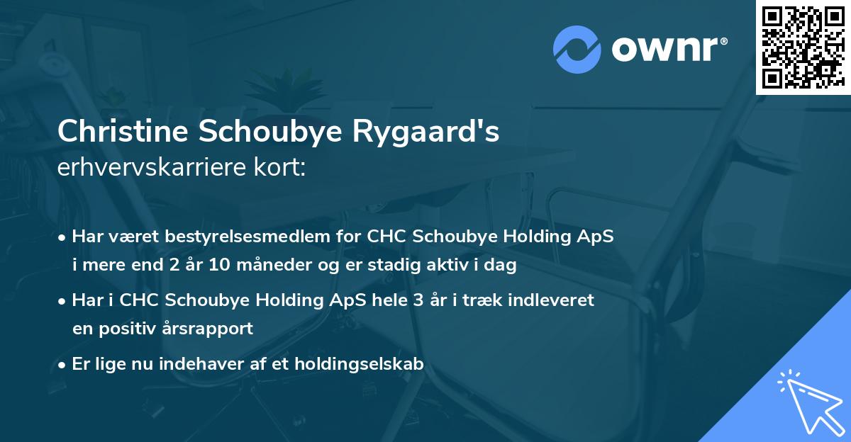 Christine Schoubye Rygaard's erhvervskarriere kort