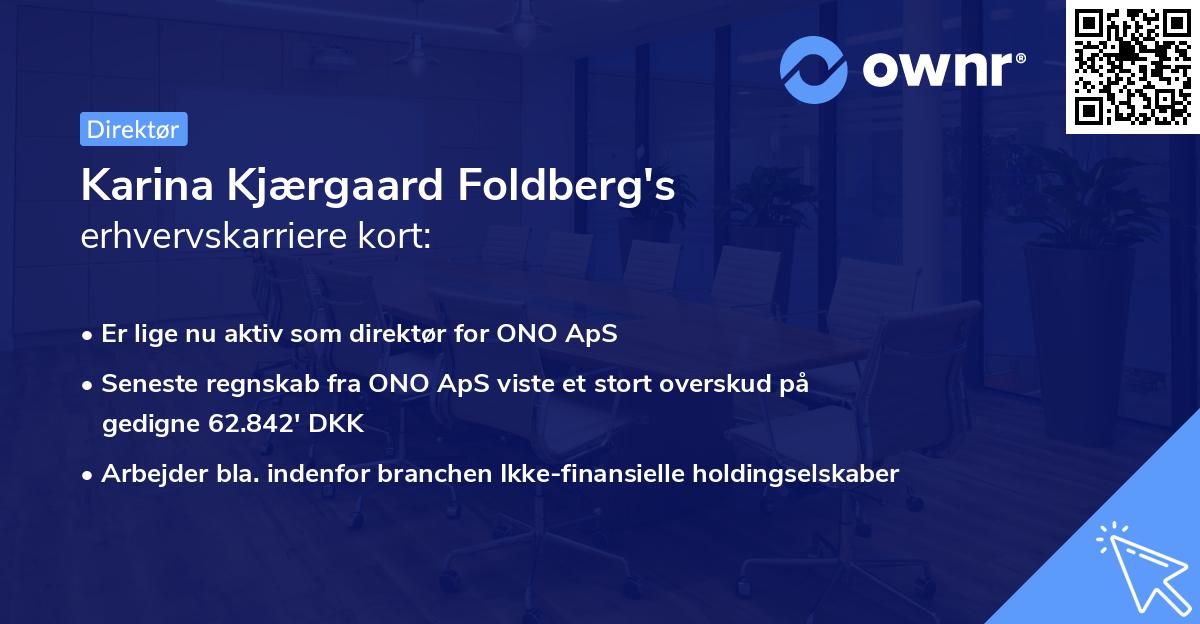 Karina Kjærgaard Foldberg's erhvervskarriere kort