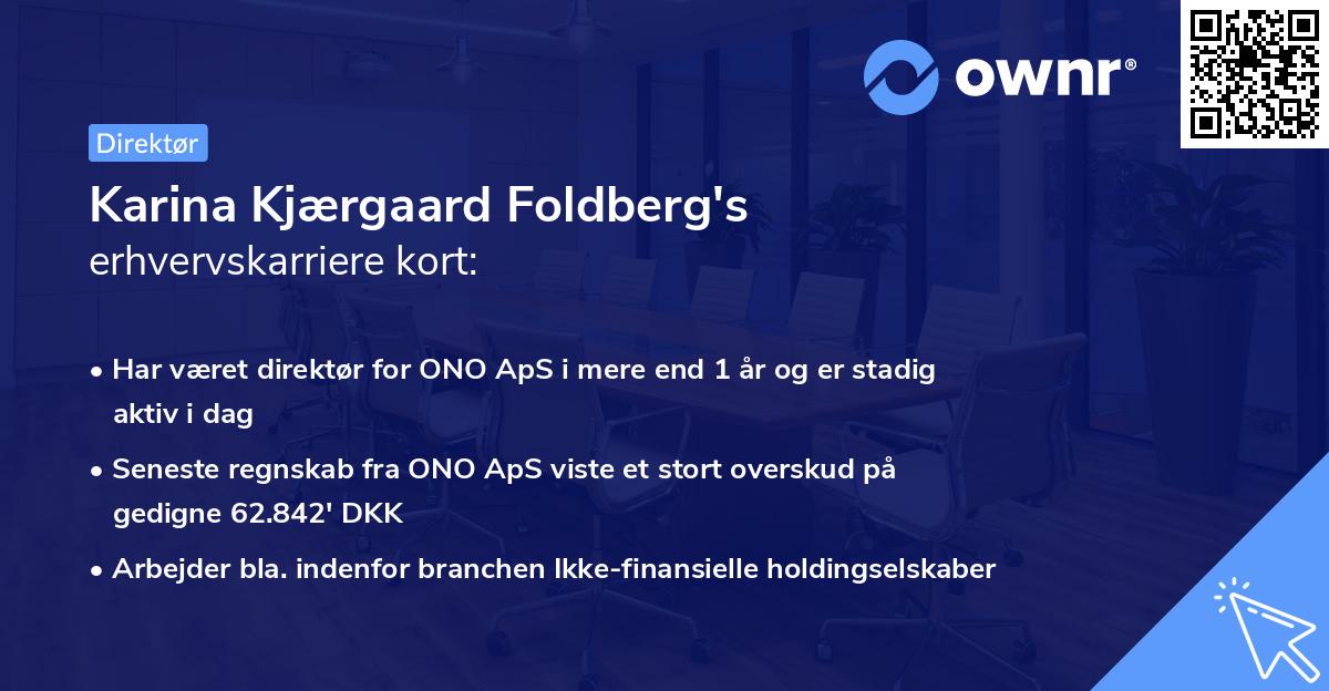 Karina Kjærgaard Foldberg's erhvervskarriere kort