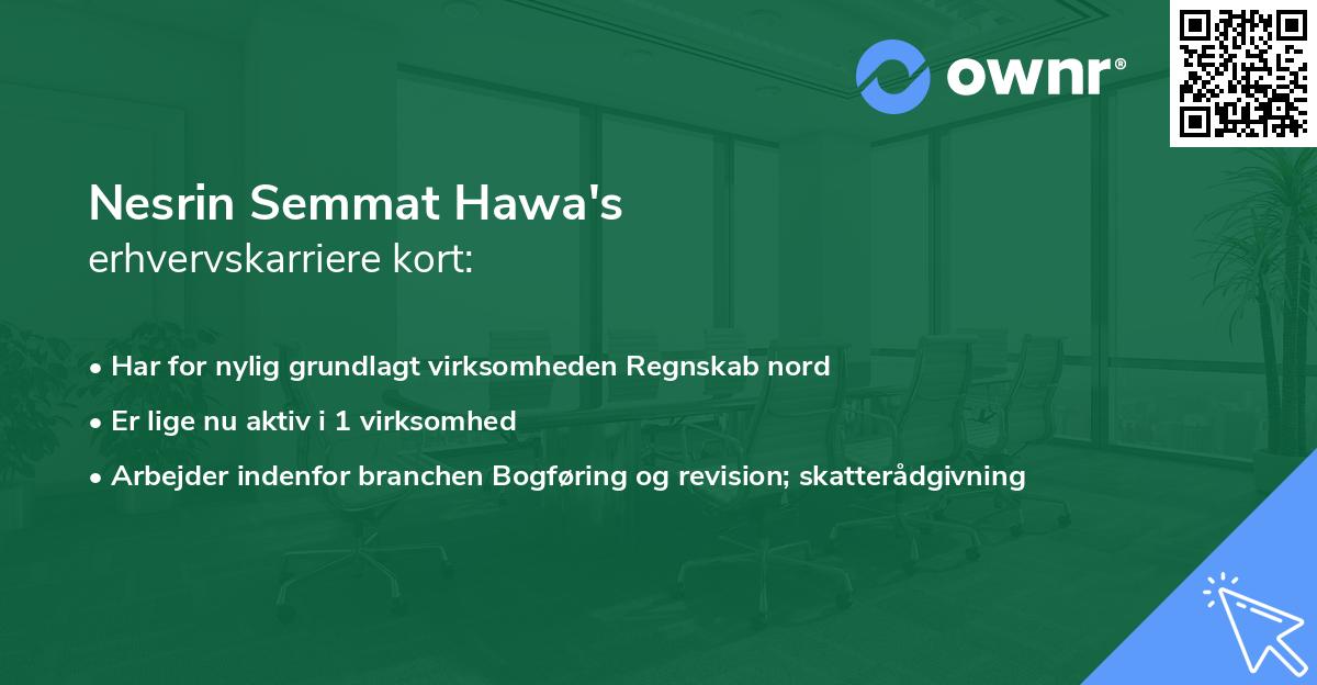 Nesrin Semmat Hawa's erhvervskarriere kort
