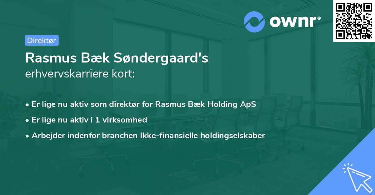 Rasmus Bæk Søndergaard's erhvervskarriere kort