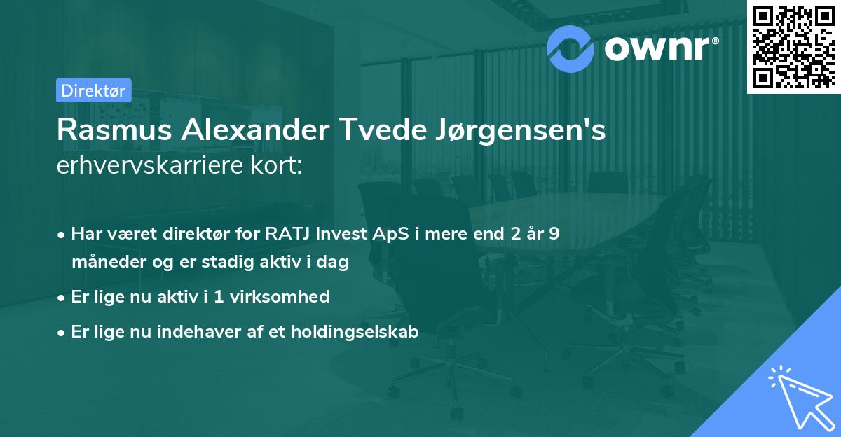 Rasmus Alexander Tvede Jørgensen's erhvervskarriere kort