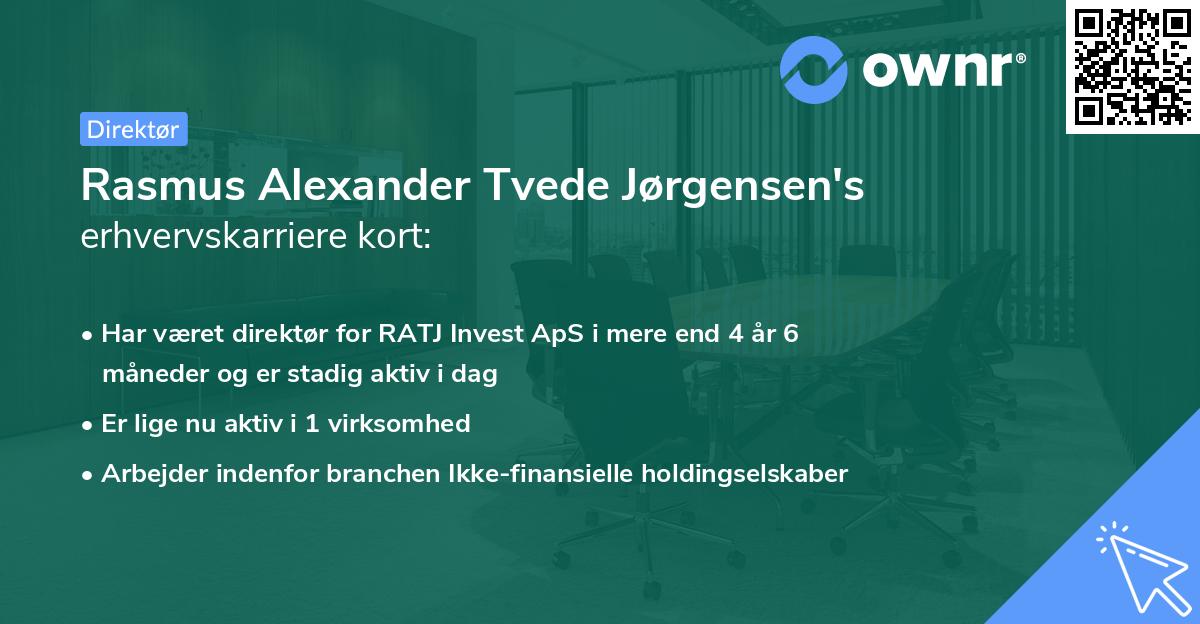 Rasmus Alexander Tvede Jørgensen's erhvervskarriere kort