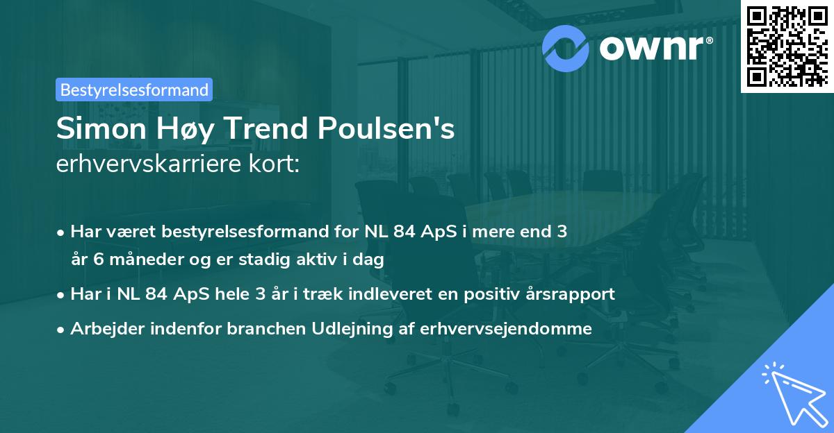 Simon Høy Trend Poulsen's erhvervskarriere kort