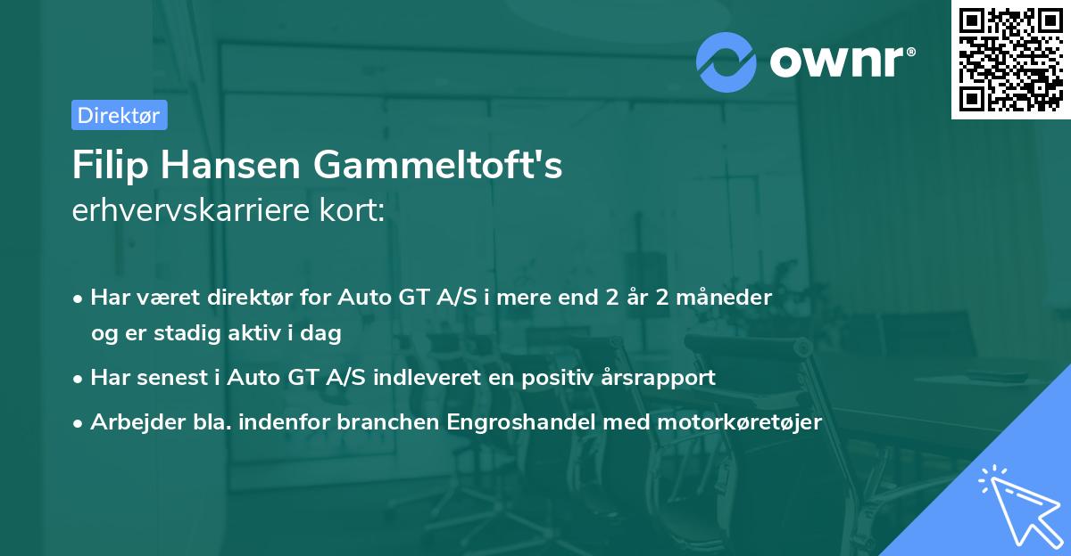 Filip Hansen Gammeltoft's erhvervskarriere kort