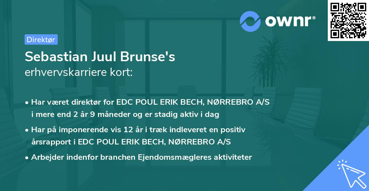 Sebastian Juul Brunse's erhvervskarriere kort