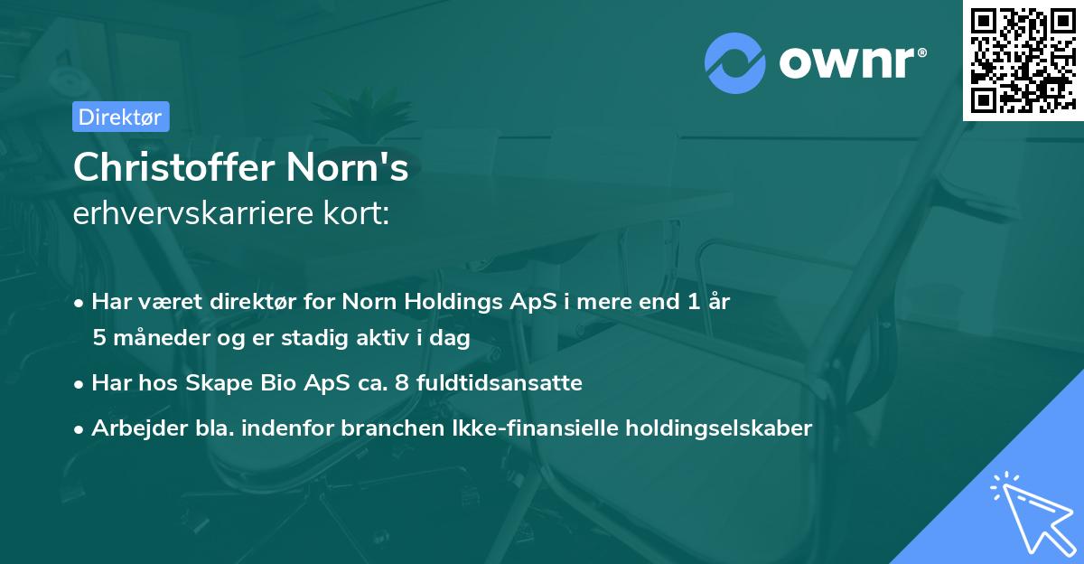 Christoffer Norn's erhvervskarriere kort
