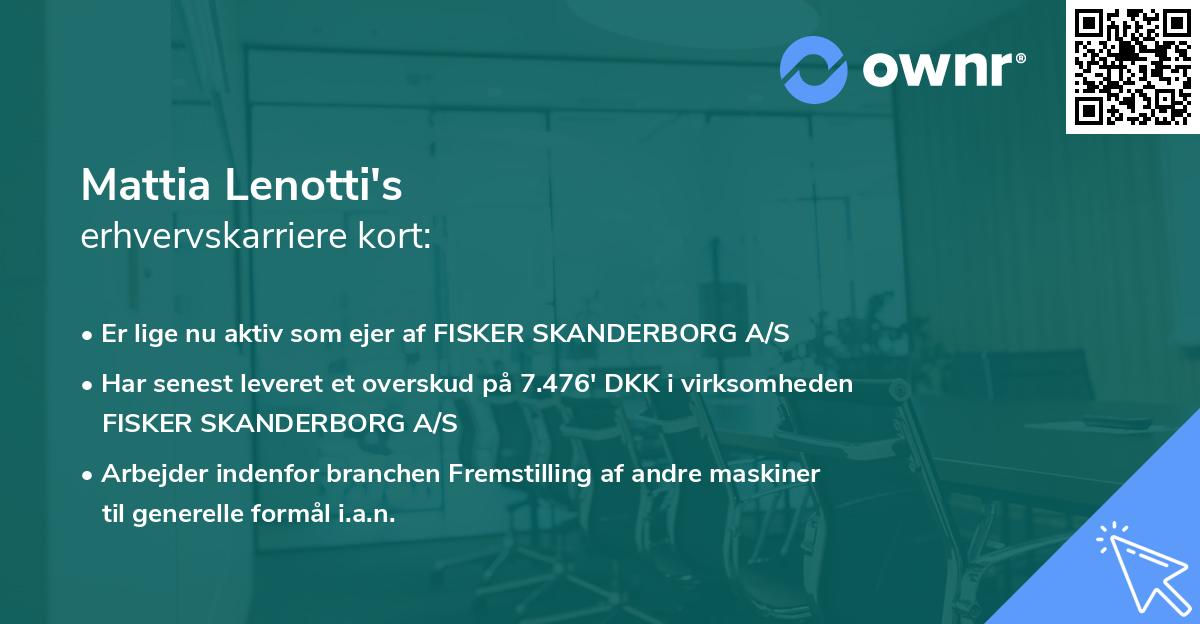 Mattia Lenotti's erhvervskarriere kort