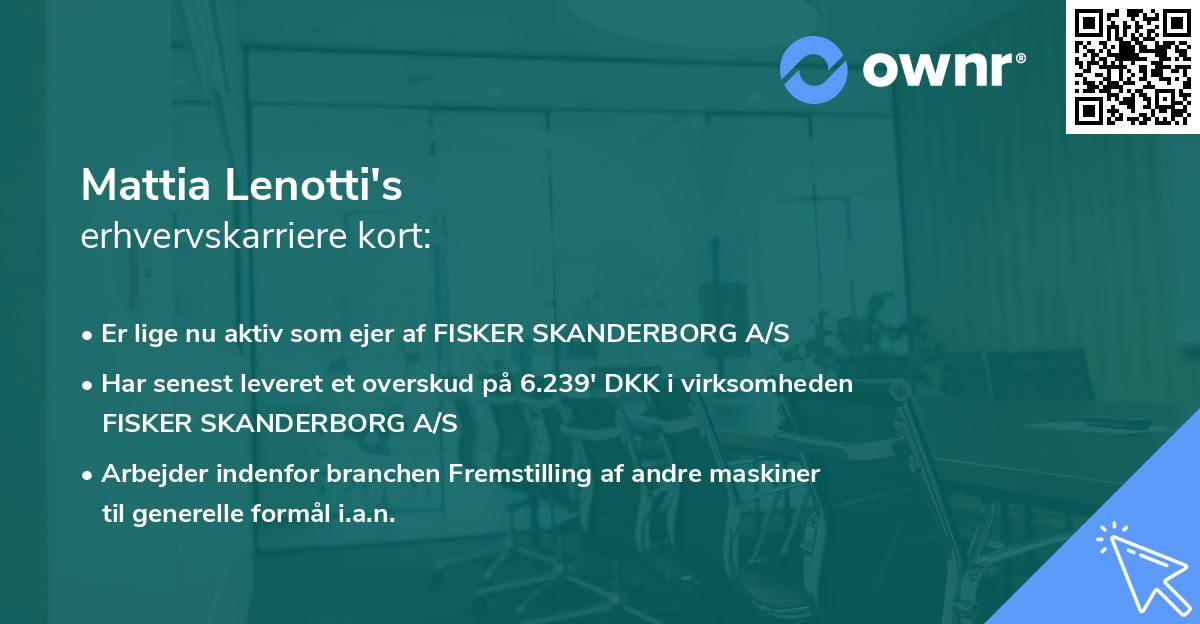Mattia Lenotti's erhvervskarriere kort