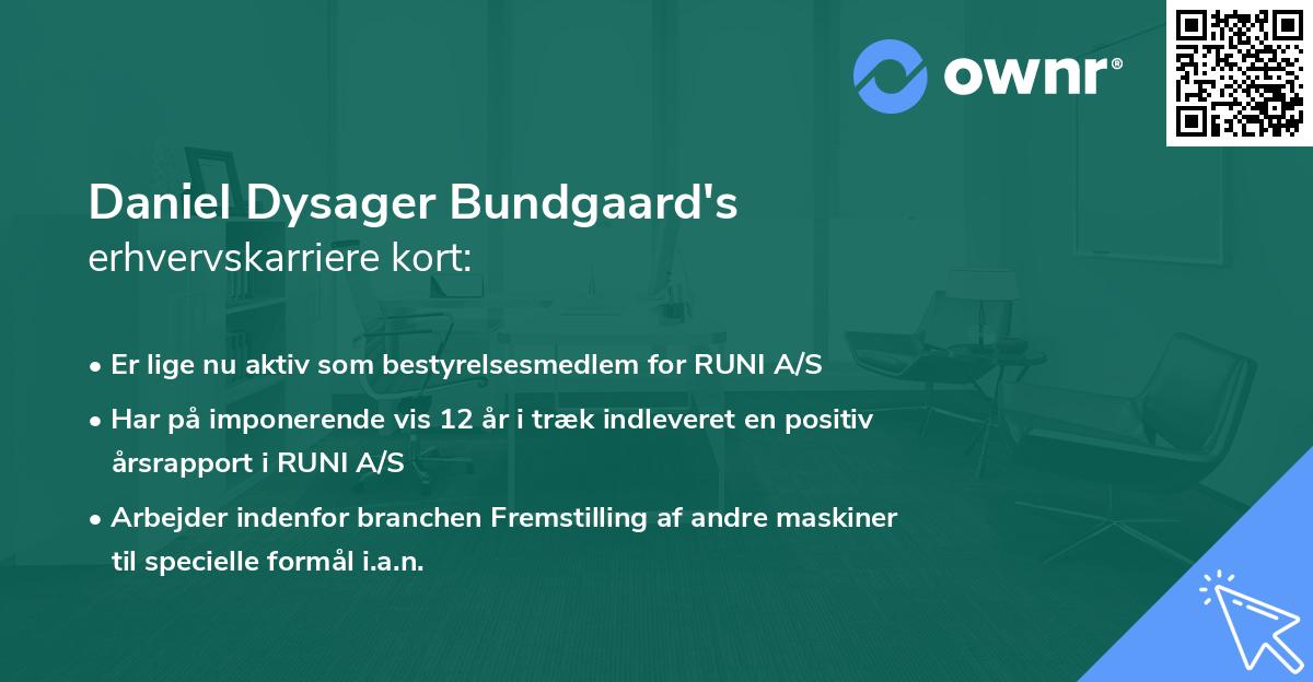 Daniel Dysager Bundgaard's erhvervskarriere kort