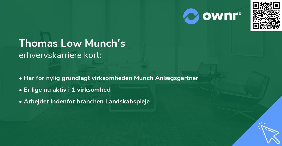Thomas Low Munch's erhvervskarriere kort