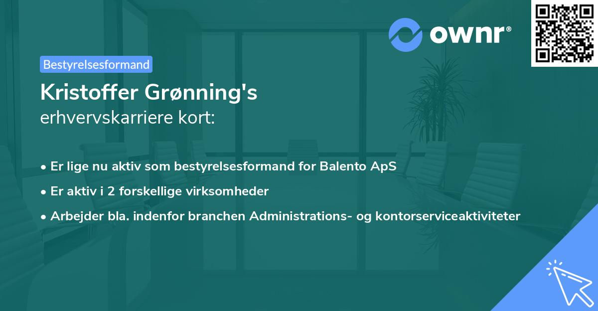 Kristoffer Grønning's erhvervskarriere kort