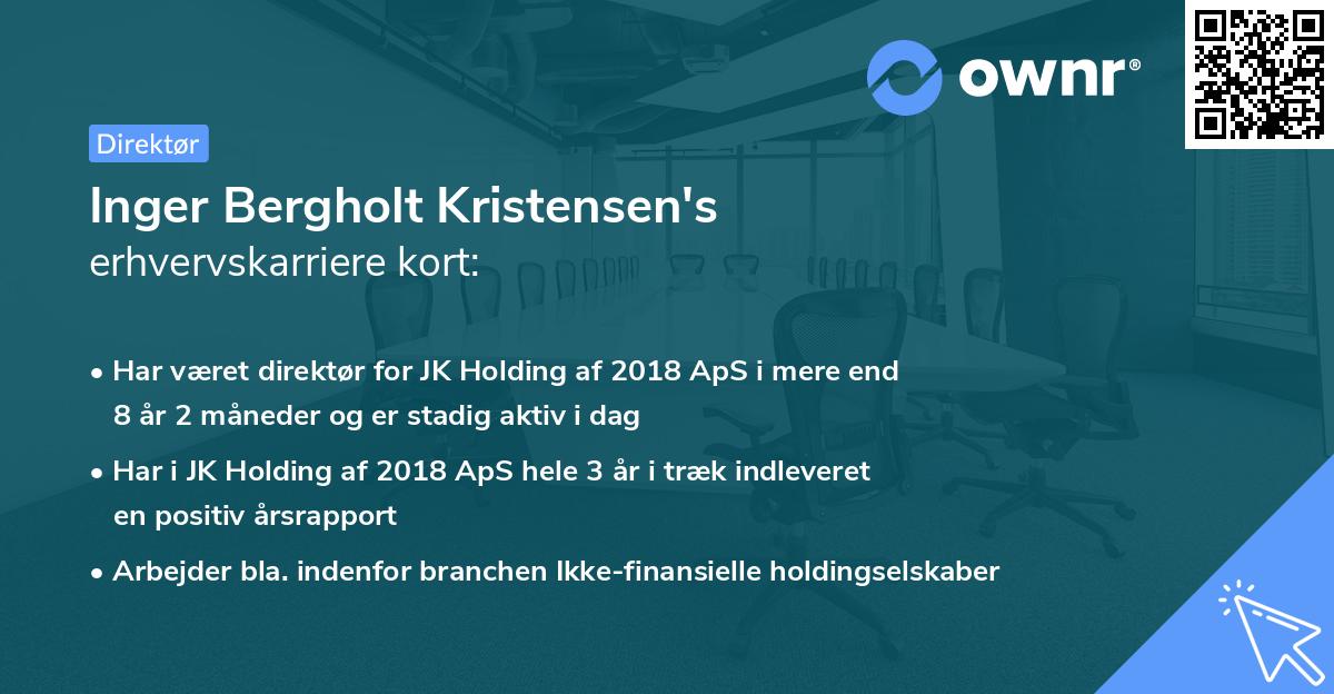 Inger Bergholt Kristensen's erhvervskarriere kort