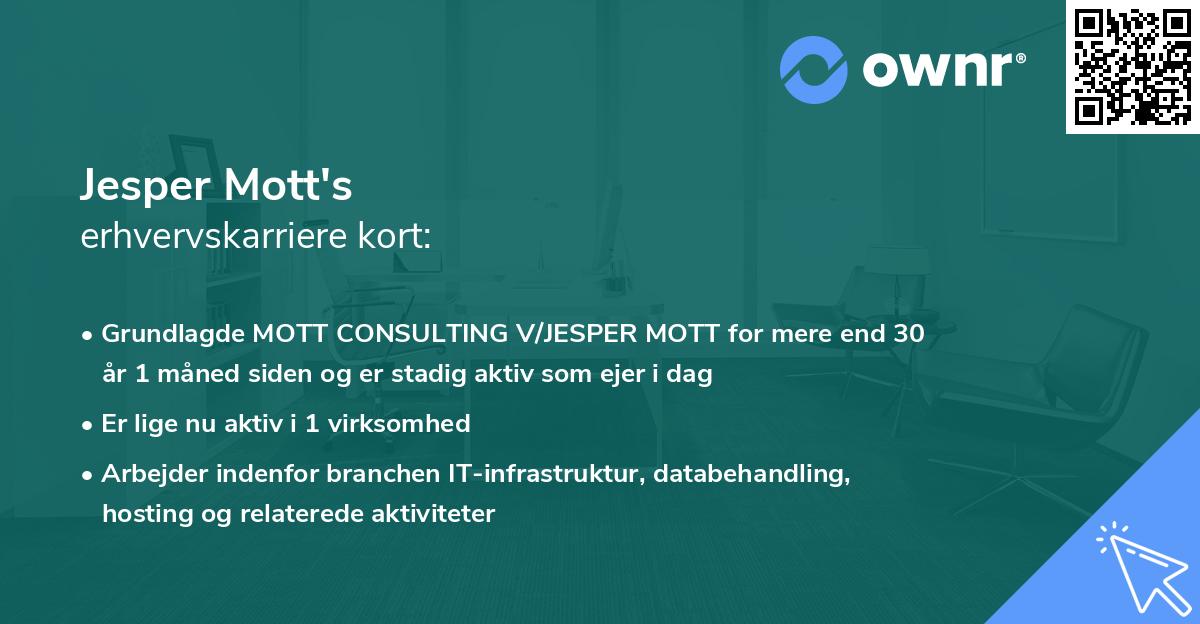 Jesper Mott's erhvervskarriere kort