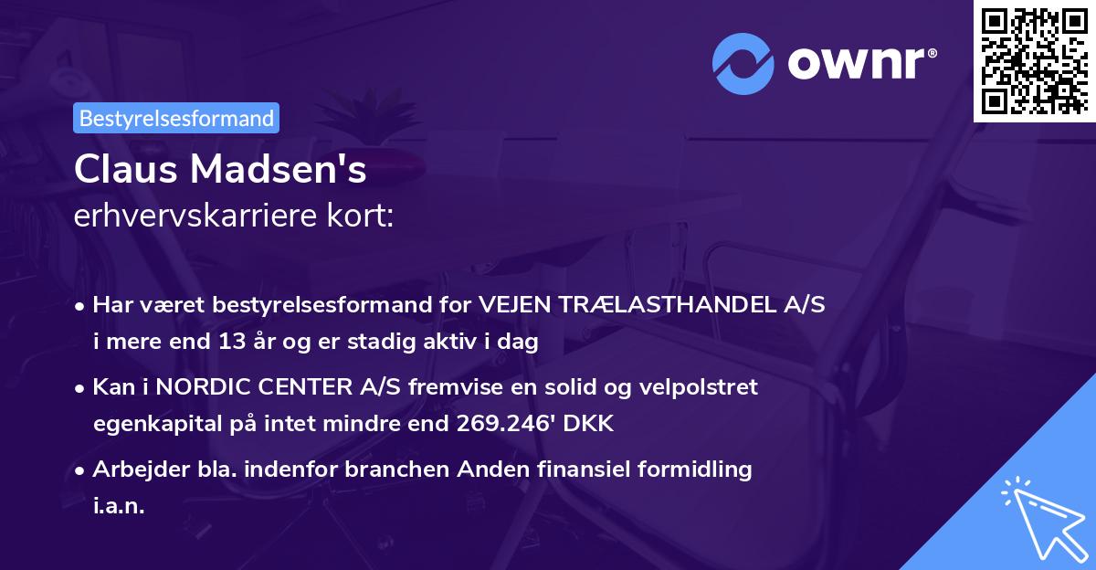 Claus Madsen's erhvervskarriere kort