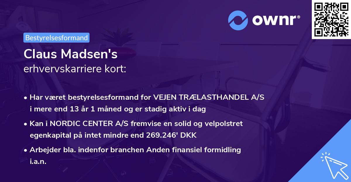 Claus Madsen's erhvervskarriere kort