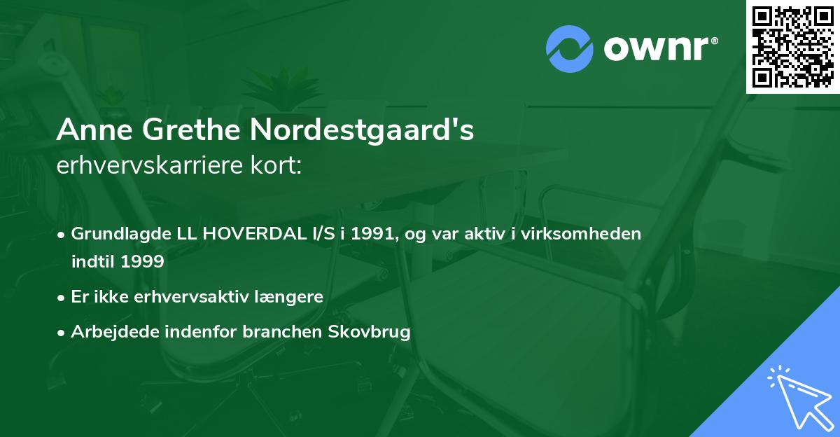 Anne Grethe Nordestgaard's erhvervskarriere kort