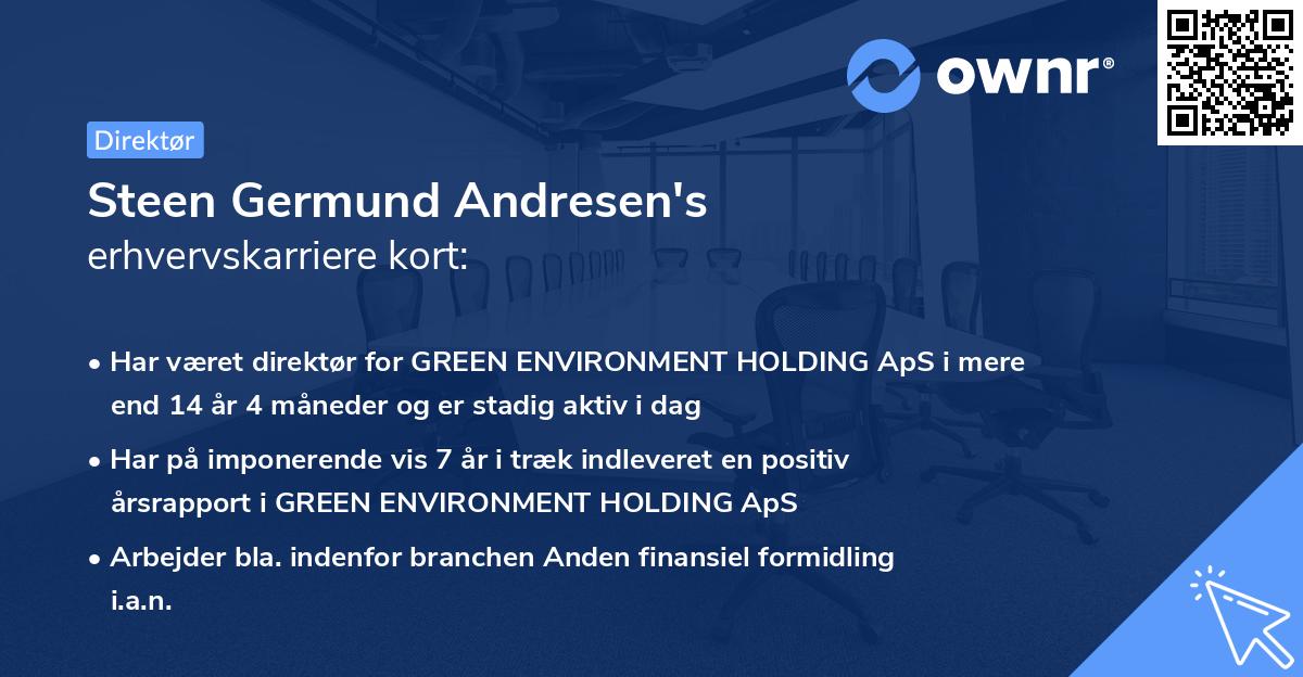 Steen Germund Andresen's erhvervskarriere kort