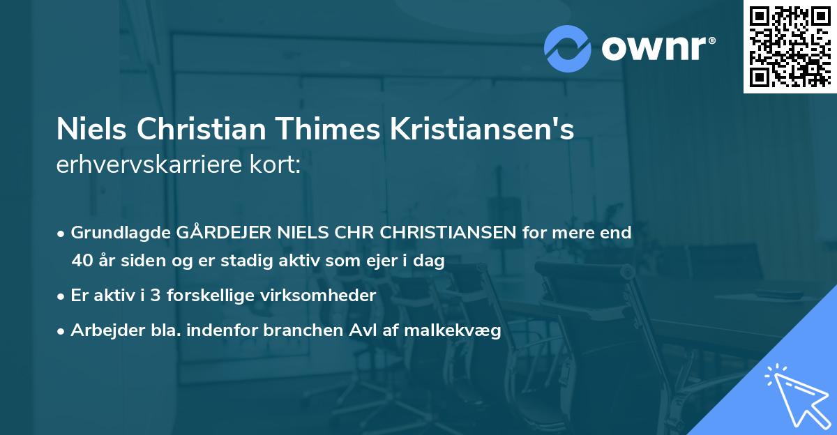 Niels Christian Thimes Kristiansen's erhvervskarriere kort