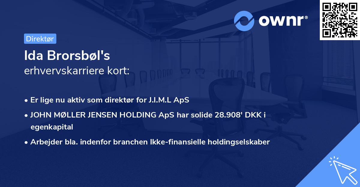 Ida Brorsbøl's erhvervskarriere kort